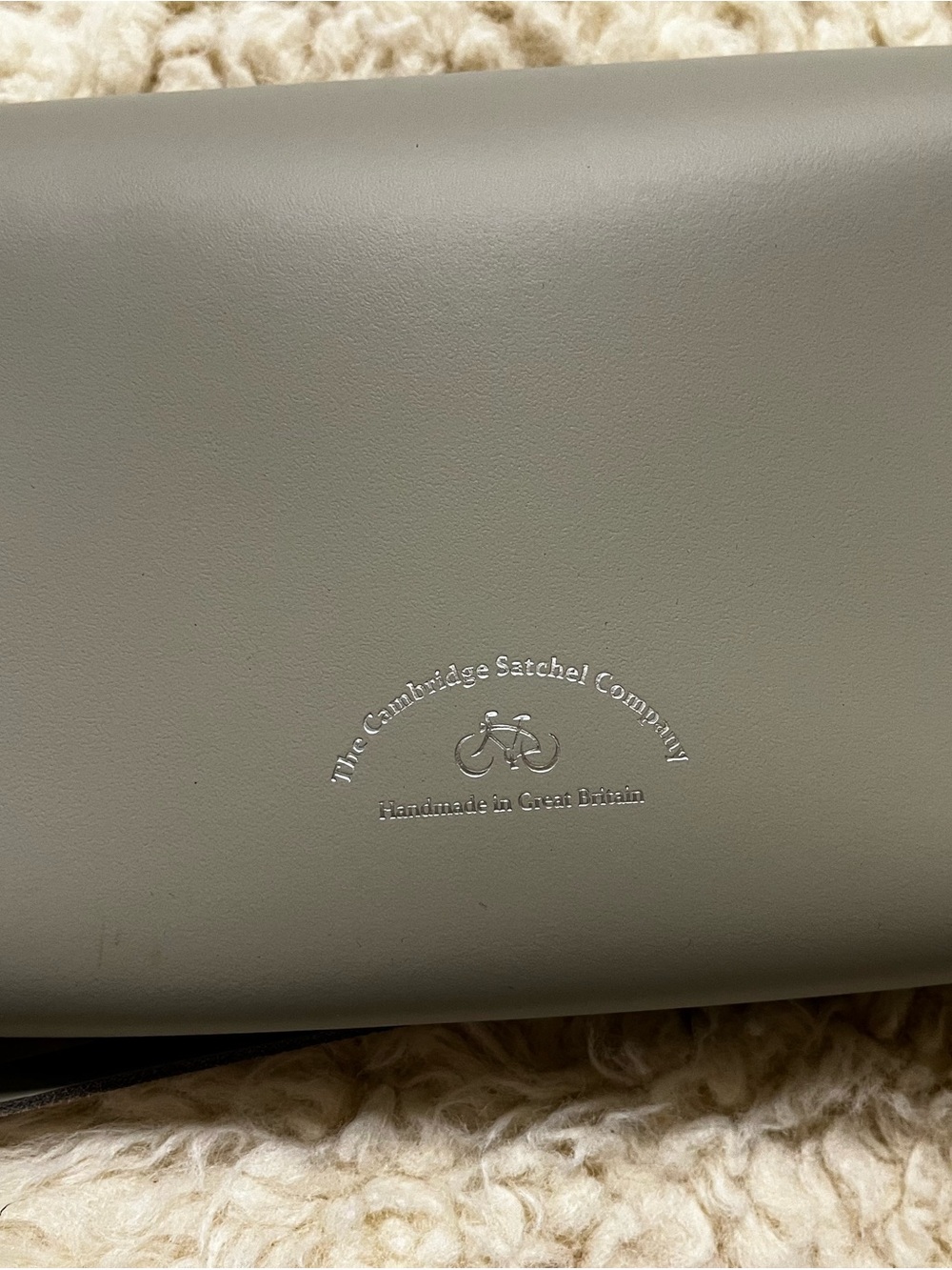The Cambridge Satchel Company Grey Leather Satchel with Embossed Logo